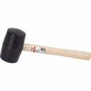 Rubber hammer, black, wooden handle 450g Kreator