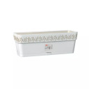 Flower box with tray Gaia 50x18x17cm white 2188800 STEFANPLAST