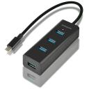 Axagon USB keskseade HUE-S2C, 40 cm, 4 porti, 49 g, USB 3.0, USB aku laadimine v 1.2