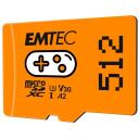 Emtec microSDXC 512GB UHS-I U3 V30 A2 Gaming ECMSDM512GXCU3G, 512GB, 100MB/s, UHS-I, V30, A2, oranž