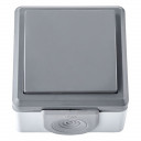 Slēdzis PRALESKA v/a, 1 taustiņ&scaron;, IP55, pelēks BYLECTRICA