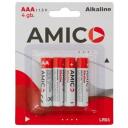 Amico Батарея AAA 9141793, 4шт, длительное разряжение, безопасно для окружающей среды, алюминиевая фольга