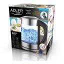 Adler | Kettle | AD 1247 | With electronic control | 1850 W | 1.7 L | Stainless steel/Glass | 360&deg; rotational base | Stainless steel/Transparent