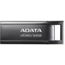Adata USB флеш-накопитель AROY-UR340-64GBK 64 ГБ, USB 3.2 Gen 2, скорость чтения 100 МБ/с, черный, металлический корпус