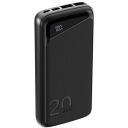 Navitel Power Bank PWR20 MX Black, 20000mAh, 3.7V, 74Wh, 2 USB-A porti, kahepoolsed USB-C port