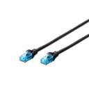 Digitus CAT 5e U-UTP &uuml;henduskaabel DK-1512-100/BL, 10m, must, RJ45 Male, RJ45 Male