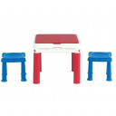 Laste mängulaud + 2 tooli Constructable sinine/punane/valge