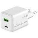 Mediarange Зарядное устройство MRMA113-2 45W, 1x USB-C, 1x USB-A, 100-240V, 20V, Быстрая зарядка, Корпус класса V0