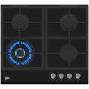 Beko Dujinė viryklė HILW64235S, 4 degikliai, juoda, sukamoji rankenėlė, dujų saugumas, wok degiklis