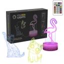 Manta Dekoratīvā lampa SNL119RGB, 5W, 10cm, 10cm, 20cm, 3xAA, 5V, 2m vads, 3 raksti, 16 krāsas, tālvadība