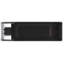 Kingston USB M&auml;lupulk DataTraveler 70 DT70/128GB, 128 GB, USB Type-C, must, USB 3.2 Gen 1, 1000 MB/s, 900 MB/s