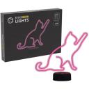 Manta Dekoratīvā lampa SNL80PK, 5 W, 24.4 cm, 10 cm, 26.8 cm, 3 x AA, 5 V, 2 m, LED, kaķis