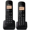 Panasonic Telefons KX-TGB612 Dect Duo, melns, 50 kontaktu, 18h sarunu laiks, 200h gaidī&scaron;anas laiks, DECT
