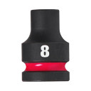 SHOCKWAVE&trade; IMPACT DUTY TRIECIENIZTURĪGAS UZGRIEŽŅU MUCIŅAS, 8 MM 1/2" IMPACT SOCKET STD - 1PC, 4932480302 MILWAUKEE