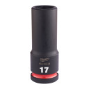 SHOCKWAVE&trade; IMPACT DUTY TRIECIENIZTURĪGAS UZGRIEŽŅU MUCIŅAS, 17 MM 1/2" IMPACT SOCKET DEEP - 1PC, 4932480335 MILWAUKEE