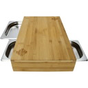 Кухонная разделочная доска с 3 подносами из нержавеющей стали, KSTOOLS, 100225, 4.85 кг, 34 x 51 x 9 см