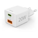 Hama Laadija 00201991, 100&ndash;240V AC, 20W USB-C, 18W USB-A, 2 porti, Power Delivery, valge