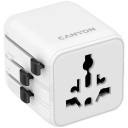 Compact travel power adapter with compatibility with EU UK US AUS sockets OnTour One White CNS-TA1005W CANYON