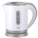 Elektriline veekeetja 850 W 08 L roostevabast terasest ja polüpropüleenist korpus 360° pöörleva alusega valge hall AD1371G Adler