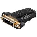 Goobay HDMI/DVI-I adapteris 68690, HDMI sievie&scaron;u (Type A), DVI-I sievie&scaron;u Dual-Link (24+5 pin), melns, veidots