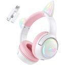 Onikuma GT838 austiņas, GT838 Pink, 32&Omega;, 117 dB, 5V/600 mA, 1000 mAh, V5.3, USB-C, 10h, 15 m