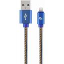 Gembird USB kaabel CC-USB2J-AMLM-1M-BL, 1m, 8 kontaktiga A-t&uuml;&uuml;pi, Lightning 8pin, 480Mb/s, 2.1A laadimine