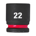 SHOCKWAVE&trade; IMPACT DUTY TRIECIENIZTURĪGAS UZGRIEŽŅU MUCIŅAS, 22 MM 1/2" IMPACT SOCKET STD - 1PC, 4932480316 MILWAUKEE