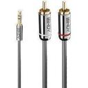 Lindy Kaabel 35332 0.5m 3.5mm isane / 2xPhono isane, 24K kuld&uuml;hendused, PVC ja halogeenivaba