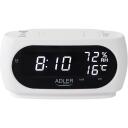 Adler LED kell termomeetriga AD 1186w, 9V, 230V, 50Hz, LED, valge, must, &auml;ratuskell, temperatuurin&auml;idik, niiskuse n&auml;idik