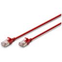 Digitus CAT 6A F-FTP plānais savienojuma kabelis DK-1632-A-003S-R, 0.3m, sarkans, Halogen-free, PoE+ Ready, 10 Gbps