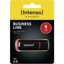 Intenso USB atmintinė 3511460 8GB, USB 2.0, Skaitymo greitis 28 MB/s, Ra&scaron;ymo greitis 6.5 MB/s, Juoda, Raudona