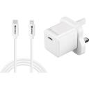 Sandberg USB-C lādētājs 441-64, 230V, 20W PD, 1x USB-C, 1m Lightning kabelis, balts
