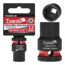 Impact Socket 1/2" 6PT 12mm CR-MO, Tvardy, T00210-12