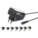 Gembird Universaalne toiteallikas EG-MC-009, 24W, 3-12V, 2A, 100-240V, 1.2m kaabel, vahetatav pistik