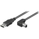 Goobay USB 2.0 ātrgaitas kabelis 90&deg; 50856, 2m, 4 pin USB Type B - vīrie&scaron;u, 4 pin USB Type A - vīrie&scaron;u, divkār&scaron;i aizsargāts
