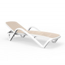 Sauļošanās krēsls 197X71.3XH46.5cm RESORT, bēšs/balts, 28575, HOME4YOU