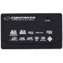 Esperanza kar&scaron;u lasītājs EA119 USB 2.0, 6, 72 g, USB 2.0, SDXC, SDHC, SD, MMC, microSD, atmiņas karte, kompakta
