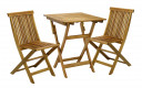 Rõdukomplekt FINLAY, laud ja 2 tooli (13181), 60x60xH72cm, kokkuklapitavad, puit: akaatsia, viimistlus: õlitatud