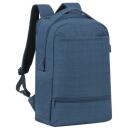 Rivacase Seljakott BISCAYNE 8365BLUE, 17.3", 850g, pol&uuml;ester, monokroomne, 2 taskut, ergonoomiline disain