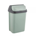 Waste bucket with rotating lid 10L Rasmus 25,5x19x39cm green 0610453315 Keeeper
