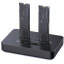 Gembird dokstacija DD2-U3M2, 2x SSD, 2x USB 3.2 Gen 2 Type-C, 20 Gbit/s, melna