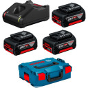 Lādētājs un akumulatori 18V, 3x5Ah + GAL 18V-40 +LB 0615990L3T BOSCH