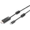 Digitus USB Type-C adapteris kabelis, AK-300330-020-S, 2m, 4K/60Hz, 18GB, USB-C uz HDMI, melns