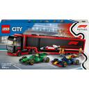 Lego F1 kravas auto 60445, 1086 detaļas, 5 minifigūras, 8+ gadi, zema piekabe, Formula 1 simulatora telpa