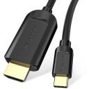Vention Video kaabel adapter CGUBG 1.5m, USB Type-C, HDMI, 3840 x 2160, 30Hz, 3 kaitsetaset, must