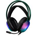 White Shark Austiņas PEACOCK-2 BLACK, 212g, 32&Omega;, 20Hz-20KHz, 2m, RGB apgaismojums, virs ausīm, vadu, iebūvēts mikrofons