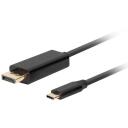 Lanberg USB-C DisplayPort kaabel CA-CMDP-10CU-0010-BK, 1 m, 4K@60Hz, must, 21,6 Gb/s, HDR tugi