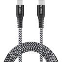 Sandberg USB-C kabelis 441-67, 2m, 100W, USB-C, USB-C, USB 2.0, melns, balts