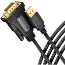 Axagon USB 2.0 RS-232 kaabel 1,5m ADS-1PQN, 1 RS232, 1 USB 2.0, DB9 isane, must
