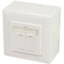 LogiLink Cat.6A sienas rozete STP NP0124, 2 x RJ-45, STP, 6a, balta, ISO/IEC 11801 TIA/EIA 568C.2, 6 A